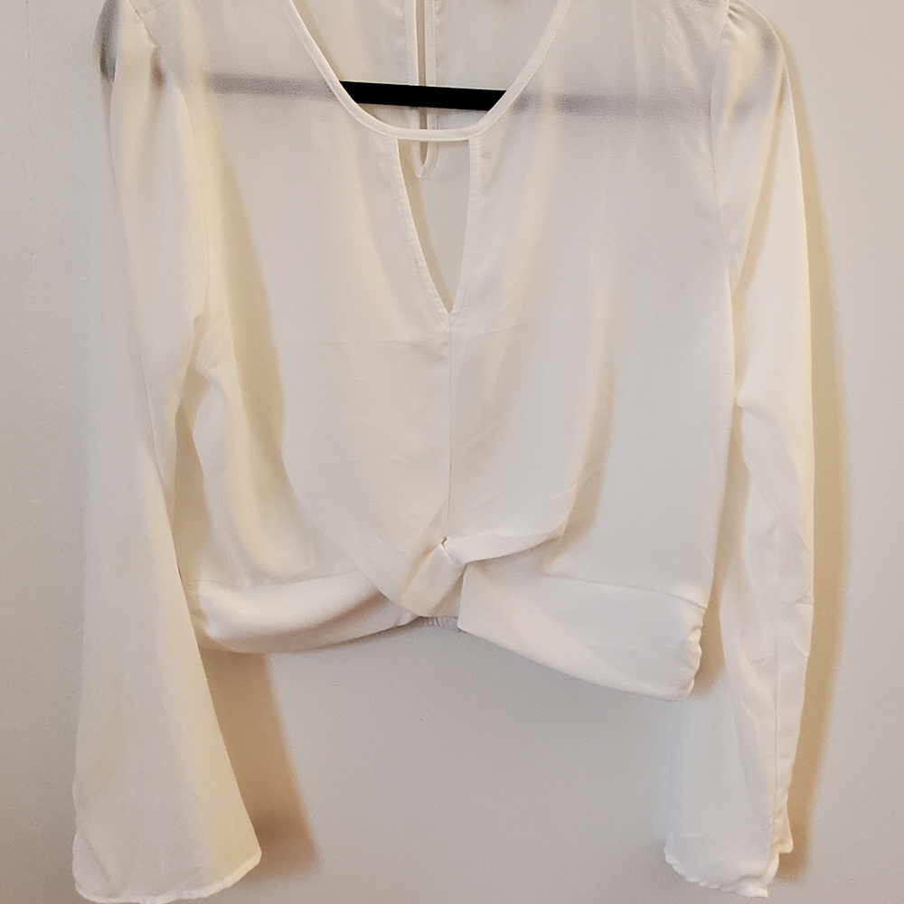 Sheer Shirt With Faux Knot